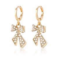 1 Pair Elegant Luxurious Bow Knot Plating Inlay Alloy Zircon Drop Earrings main image 3