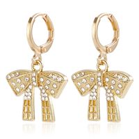 1 Pair Elegant Luxurious Bow Knot Plating Inlay Alloy Zircon Drop Earrings sku image 2