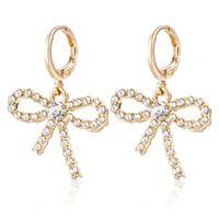 1 Pair Elegant Luxurious Bow Knot Plating Inlay Alloy Zircon Drop Earrings sku image 3