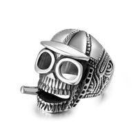 Gothic Retro Skull 304 Stainless Steel Polishing Men's Rings sku image 1