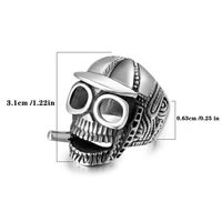 Gothic Retro Skull 304 Stainless Steel Polishing Men's Rings main image 2
