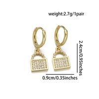 1 Pair Elegant Basic Lady Cross Star Butterfly Inlay Copper Artificial Pearls Zircon 18K Gold Plated Drop Earrings main image 2