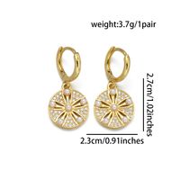 1 Pair Elegant Basic Lady Cross Star Butterfly Inlay Copper Artificial Pearls Zircon 18K Gold Plated Drop Earrings main image 4