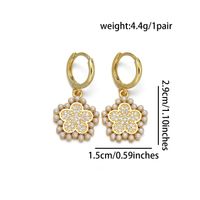 1 Pair Elegant Basic Lady Cross Star Butterfly Inlay Copper Artificial Pearls Zircon 18K Gold Plated Drop Earrings main image 6
