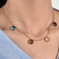 Le Cuivre Plaqué Or 18K Style Simple Perle Incruster Forme De Cœur Couleur Unie Zircon Collier main image 6