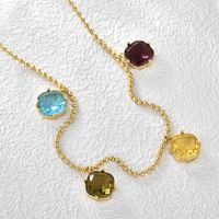 Kupfer 18 Karat Vergoldet Einfacher Stil Perle Inlay Herzform Einfarbig Zirkon Halskette sku image 4