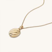 304 Stainless Steel 316 Stainless Steel  14K Gold Plated Retro Commute Oval Pendant Necklace main image 1