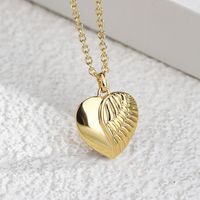 Copper 18K Gold Plated Simple Style Pearl Inlay Heart Shape Solid Color Zircon Necklace main image 8