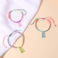 Cute Simple Style Classic Style Letter Rainbow Synthetic Resin Acrylic Painted Knitting Unisex Bracelets sku image 1