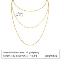 201 Stainless Steel Gold Plated Simple Style Solid Color Three Layer Necklace sku image 1