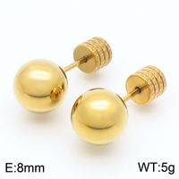 Geometric Titanium Steel No Inlaid 18K Gold Plated Earrings Ear Studs sku image 30
