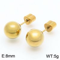 Geometric Titanium Steel No Inlaid 18K Gold Plated Earrings Ear Studs sku image 31