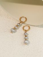 1 Paar Elegant Klassischer Stil Geometrisch Perlen Süßwasserperle Kupfer Tropfenohrringe main image 3
