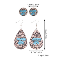 1 Set Casual Modern Style Classic Style Letter Water Droplets Leopard Pu Leather Drop Earrings Ear Studs main image 2