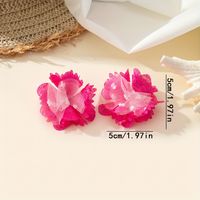 1 Paire Mignon Dame Fleur Chiffon Boucles D'Oreilles main image 2