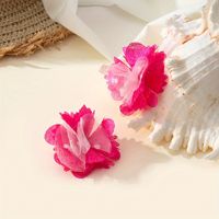 1 Paire Mignon Dame Fleur Chiffon Boucles D'Oreilles sku image 1