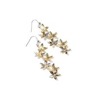 1 Pair Elegant Sweet Shiny Flower Copper Drop Earrings sku image 1