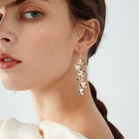 1 Pair Elegant Sweet Shiny Flower Copper Drop Earrings main image 7