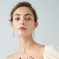 1 Pair Elegant Sweet Shiny Flower Copper Drop Earrings main image 6