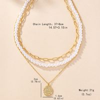 Wholesale Jewelry Elegant Classic Style Round Plastic Zinc Alloy Beaded Layered Necklaces main image 6