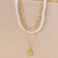 Wholesale Jewelry Elegant Classic Style Round Plastic Zinc Alloy Beaded Layered Necklaces main image 5