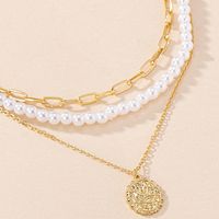 Wholesale Jewelry Elegant Classic Style Round Plastic Zinc Alloy Beaded Layered Necklaces main image 4