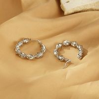 1 Pair Vintage Style Simple Style Spiral Irregular Inlay 304 Stainless Steel Zircon 18K Gold Plated Earrings main image 7