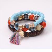 Wholesale Jewelry Casual Elephant Wooden Beads Beaded Tassel Bracelets main image 8