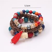 Wholesale Jewelry Casual Elephant Wooden Beads Beaded Tassel Bracelets main image 2