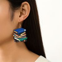 1 Pair IG Style Korean Style Book Wood Drop Earrings main image 7