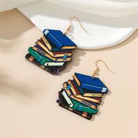 1 Pair IG Style Korean Style Book Wood Drop Earrings main image 4