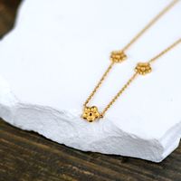 304 Stainless Steel 18K Gold Plated Pastoral Commute Plating Solid Color Pendant Necklace main image 2