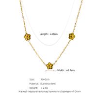 304 Stainless Steel 18K Gold Plated Pastoral Commute Plating Solid Color Pendant Necklace main image 6