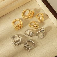1 Pair Casual Simple Style Irregular Round Plating Copper 18K Gold Plated Earrings main image 1