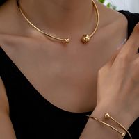 Elegant Simple Style Solid Color Iron Wholesale Bracelets Necklace main image 2
