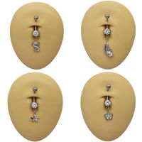 Casual Vacation Bow Knot 316 Stainless Steel  Alloy Plating Inlay Resin Rhinestones Pearl White Gold Plated Gold Plated Women's Belly Ring main image 3