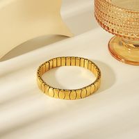304 Stainless Steel 18K Gold Plated Simple Style Solid Color Bangle main image 4