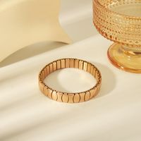 304 Stainless Steel 18K Gold Plated Simple Style Solid Color Bangle main image 5