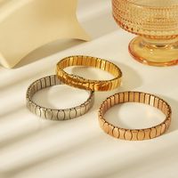 304 Stainless Steel 18K Gold Plated Simple Style Solid Color Bangle main image 1