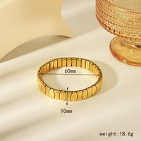 304 Stainless Steel 18K Gold Plated Simple Style Solid Color Bangle main image 2