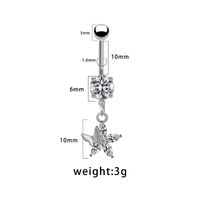 Casual Vacation Bow Knot 316 Stainless Steel  Alloy Plating Inlay Resin Rhinestones Pearl White Gold Plated Gold Plated Women's Belly Ring sku image 3