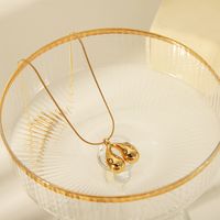 304 Stainless Steel 18K Gold Plated Casual Simple Style Inlay Heart Shape Zircon Pendant Necklace main image 3