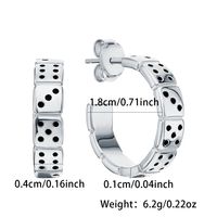 Sterling Silver White Gold Plated Elegant Lady Streetwear Epoxy Plating Geometric Dice Earrings Necklace main image 2