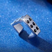 Sterling Silver White Gold Plated Elegant Lady Streetwear Epoxy Plating Geometric Dice Earrings Necklace main image 3