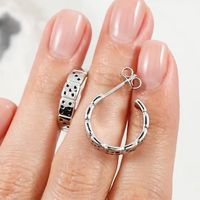 Sterling Silver White Gold Plated Elegant Lady Streetwear Epoxy Plating Geometric Dice Earrings Necklace main image 7