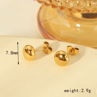 1 Pair IG Style Vintage Style Round Plating 304 Stainless Steel 18K Gold Plated Ear Studs main image 2