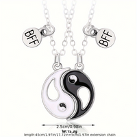 Chinoiserie Lässig Künstlerisch Yin Und Yang Klatsch Legierung Zink Großhandel Halskette Mit Anhänger main image 5