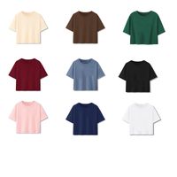 Women's T-shirt Short Sleeve T-Shirts Casual Solid Color main image 1