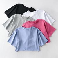 Women's T-shirt Short Sleeve T-Shirts Vintage Style Solid Color main image 6