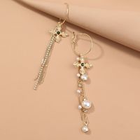1 Paar Elegant Luxuriös Blume Inlay Künstliche Perle Harz Kupfer Künstliche Perlen Tropfenohrringe main image 4